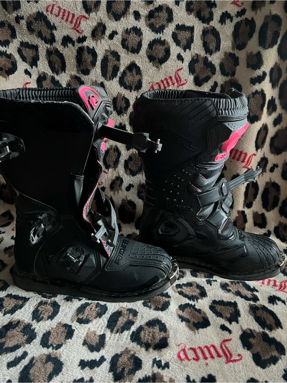 O'Neill Black and Pink Women's Motocross Boots